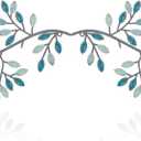 Hotop 2 Pieces Metal Tree Leaf Wall Decor Vine Olive Branch Leaf Wall Art Wrought Iron Scroll Sculptures Above the Bed, Living Room, Outdoor Decoration(Classic Style,Teal)