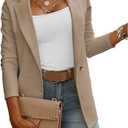Womens Casual Long Sleeve Blazers Solid Color Knit Blazer Work Office Open Front Blazer Jacket, Small