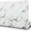 KECC Compatible with MacBook Pro 14 inch Case 2025 2024 2023 2022 2021 Release M4 M3 M2 M1 A3112 A3401 A3185 A2918 A2992 A2779 A2442 Italian Leather Hard Shell Case, White Marble Leather