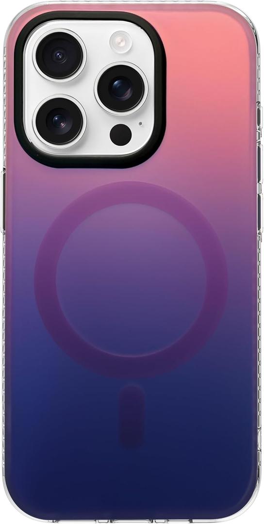 Gradient Case for The iPhone 14 Pro - Purple Multi-Color Ombre Design, Impact-Resistant and with Magnets