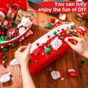 3 Set Christmas Woven Basket with Cute DIY Doll Cotton Rope Christmas Basket for Gift Empty with Handles 15 x 9.9 x 5 Inch Woven Rope Storage Bin Santa Xmas Holiday Decorative(Red White)