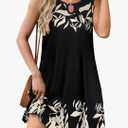 Summer Dresses for Women Casual Sleeveless Sundress Floral Loose Fit Beach Cover Up with Pocket L