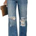 LookbookStore High Waisted Ripped Flare Jeans for Women Distressed Bell Bottom Jeans Wide Leg Pants XL