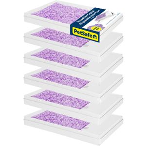 PetSafe ScoopFree Disposable Crystal Cat Litter Tray - Easy Cleaning Box - Refill Tray for Automatic Litter Box - Lavender Scent - 4.3 lb Bags - 6 Pack