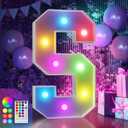 imprsv 3FT Colorful Marquee Letters S, 18 Colors Large Light up Letters Alphabet Sign with Remote, Big Marry Me Sign, Birthday Party Decorations Anniversary Wedding Decoration