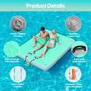 Inflatable Floating Dock, Water Island Float Raft Mat with Non-Slip Surface, 5FT/8FT/10FT Air Deck Platform, 6 Inch Thick for Pool, Lake, River, Beach, Ocean