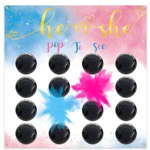 Baby Gender Reveal Dart Board Game, Reveal Balloon for Girl or Boy, Pink and Blue Powder for He or She Party, Gender Reveal Party Decoration Kit