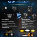 Windance 2pcs 24W Auxiliary LED Driving Spotlight Foglight Work Lights High Low Beam White Yellow DRL Super Bright for Motorcycle Scooter ATV UTV Tractor Truck Boat (Orange)
