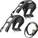 1 Pair Bike Pedals with Toe Clip and Strap, Bicycle Pedal Foot Cover Plastic Bike Pedals, Bicycle Toe Clips Cage for Mountain Bike and Road Bike