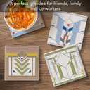 Chevron Designs by Frank Lloyd Wright 4-Pack Assorted Stone Coasters with Protective Cork Backing Manufactured in the USA Absorbent Easily Wipes Clean