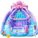 Inflatable Bounce House Water Slide Combo, Blow Up Water Slides for Backyard, Kids Jumper with Climbing Wall, Basketball Hoop, Splash Pool with Blower (Octopus Water Slide)