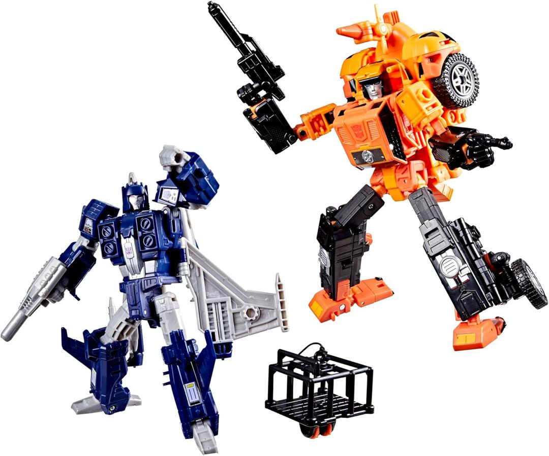 Transformers Age of The Primes Wreck 'n Doom Collection 2-Pack, 7.5-Inch Autobot Sandstorm and 5.5-Inch Slugslinger Action Figures, Robot Toys, 8+ 