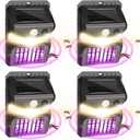 4 Packs Bug Zapper Outdoor 3 in 1 Mosquito Zapper Black Solar Bug Zapper Electric LED Light Mosquito Killer Lamp with Motion Sensor for Outdoor Backyard Patio Camping