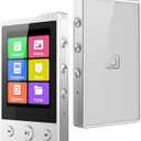 64GB MP3 Player with Sturdy Build & Durable,Aluminum Alloy,Phinistec Portable Mini Bluetooth Music Player with FM Radios,50 Hours Long Battery Life,2.4" Touchscreen,Up to 256GB