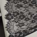 3 Yards French Eyelash Lace Fabric Floral Embroidered Lace Fabric for Clothes Wedding Dress Sewing Home Decoration (59" W x 3 Yards, Black)