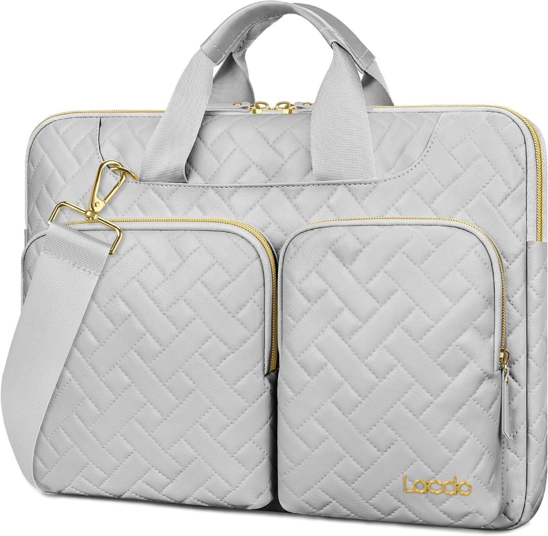 Lacdo 360 Protective Laptop Shoulder Bag, 14 inch Computer Bag for 14 inch New MacBook Pro M4/M3/M2/M1 Chips Pro Max A3112 A3401 A3185 A2918 A2992 A2779 A2442 2024-2021 Messenger Bag, Space Gray