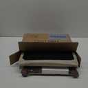 Foot Stool,Ottoman,Bamboo Small Sofa Foot Rest Under Desk,Extra Seating for Living Room, Bedroom and Kitchen(Brown Stool Legs - Beige Surface)