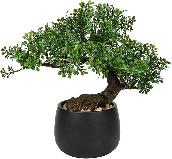 Artificial Bonsai Tree Juniper Faux Plants Indoor Fake Plants Decor with Ceramic Pots for Home Table Office Desk Bathroom Shelf Bedroom Living Room Farmhouse DecorationsPink