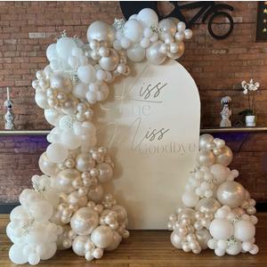 Pearl White Balloon Garland Arch Kit Ivory 112pcs Double Stuffed White Balloons Different Sizes for Wedding Engagement Bridal Shower Birthday Baby Shower Party Decoration