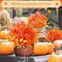 Giegxin 70 Bundles Artificial Fall Flowers for Outdoors Decoration Fall Fake Autumn Plants UV Resistant Faux Plastic Mums No Fade Boston Fern for Thanksgiving Garden Patio Porch Autumn Indoor Decor