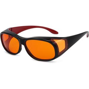 Eyekepper 100% Blue Light Reduction,Fitover Anti-Blue Blocking Computer Glasses with Extra Amber Lens