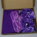 Joizomou Girls 80s Outfit Costume Accessories 7pcs 70s 1980s 90s Costumes with Purple Sparkle Tutu Neon Leg Warmers 80s Neon Scrunchies Gloves Necklace Glass for Cosplay Theme Party