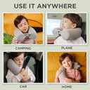 Dot&Dot Twist Memory Foam Kids Travel Pillow for Airplanes - Neck Pillows for Travel, Sleeping - Airplane Pillow for Neck Support, Chin, Lumbar, Leg - Adjustable Neck Pillow for Car Seat