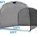 Baseball Batting Cage for Backyard: 10X8FT Portable Hitting Net for Youth, L-Shaped Practice Net with Carry Bag for Teens