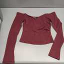 CSB Plain Long Sleeve T-Shirt Casual for Fall Back Women's Fashion Business Work Tops,S