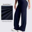 Aoxjox Women's Velura Straight Leg Yoga Pants, Buttery Soft PlushFlex Mid-Waist Wide-Leg for Workout & Casual Leggings (Blue, 2XL)