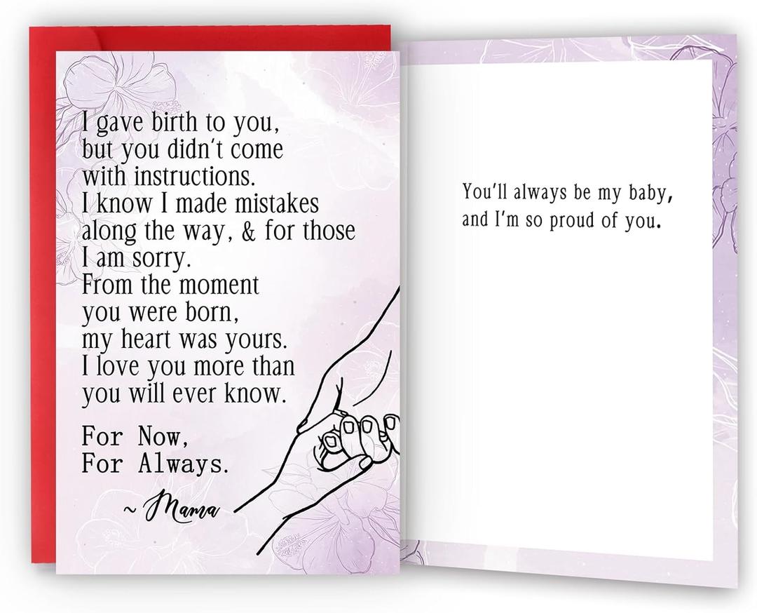 Hongshan Heartfelt Birthday Card for Son and Daughter,Funny Birthday Gifts Idea from Mom,Romantic Mother's Day Cards for Kids