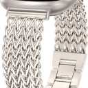 Minyee Metal Bands Compatible with Fitbit Sense 2/Versa 4/Versa 3/Sense Bands Women, Dressy Stainless Steel Multi-chain Designer Luxury Link Bracelet Wristband Replacement Strap