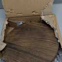 Plant Stand Indoor Outdoor, Wooden plant Stool, Mid Century Plant Stand for Indoor Plants, Wood Modern Plant Holder Rattan Flower, Low Short Boho Rustic Planter Stand Fit 5-15 Inch Pot(M) (Dark Brown)