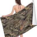 VOOHDDY Camo Camouflage Forest Hunting Beach Towel Large Soft Absorbent Microfiber Quick Dry Oversized Bath Towels for Bathroom Women Men Pool Camping Travel Swimming Picnic Sports, One Size