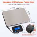 MUNBYN Shipping Scale, 440lb/1.8oz Digital Postal Scale for Packages with Hold/Tare Function, Backlit LCD, Battery & Cable Included, Postage Scale for Small Business, Packages, Luggage, and Home Use