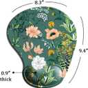 DOOKE Ergonomic Mouse Pad with Wrist Support, Cute Mouse Pads with Non-Slip PU Base for Home Office Working Studying Easy Typing & Pain Relief Dark Green Floral