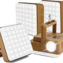 10 x 2 in 1 Camping Lantern Flashlights, DIBMS 4-Pack LED USB Rechargeable Hanging Power Bank Waterproof Light for Camping Hurricanes Emergency Power Outages Indoor Outdoor