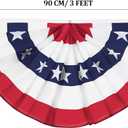 American Flag Bunting Patriotic Pleated Fan Flag USA Flags with Brass Grommets and Zip Ties for 4th of July Memorial Day Decoration Outdoor (4, 1.5x3 Feet)
