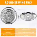 4 Pack Stainless Steel Round Serving Tray with Swirl Pattern Bulk Large Round Tray Silver Metal Display Serving Platter for Coffee Party Club Home (20 Inch)