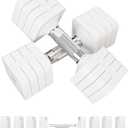 15LB 20LB 40LB 50LB Adjustable Dumbbell Set Free Weights Dumbbells Set for Women Men Hand Weights Sets Adjust Dumbbell Weight Sets for Home Gym Exercise Workout Strength Training Equipments (White)