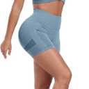 CHRLEISURE Workout Shorts Sets for Women, High Waisted Gym Butt Lifting Scrunch Butt Seamless Shorts (L)