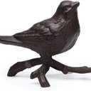 BRASSTAR Rustic Cast Iron Bird with Branches Statue Antique Garden Farmhouse Decoration Home Desk Figurine Replica Rust Color TQGJPT108