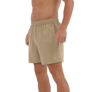 ODODOS Men's Athletic Shorts with Pockets 5" Quick Dry Lightweight Workout Gym Running Shorts, Tan, Small