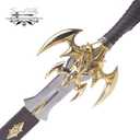 Sword Valley Dark Elf Excalibur - Golden/Silver 107 cm/42.13" - Stainless Steel Blade Hand Forged with Exquisite Details - Cosplay Props Anime Game All-Metal Sword - Suitable for Collection