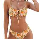 ZAFUL Women High Cut Bikini Sets String Sexy Swimsuit Two Piece Underwire Bathing Suit Brazilian Cheeky Cut Out Cute Swimwear, L