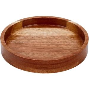 MAYJOYDIY 5.9 Inch Round Wood Serving Tray Acacia Wood Decorative Serving Platter Small Charcuterie Board Solid Trays for Cookie Dessert Party Food Kitchen Platter Tray Cheese Board