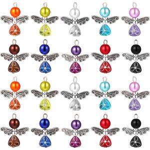 3 x 20pcs Angel Wing Charm Colorful Angel Pendant Pearl Beads Jewelry Making DIY Crafting Accessories for Necklace Bracelet Earring(Mixed)