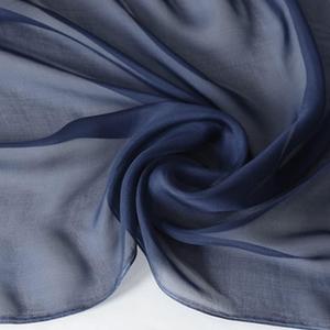 Soft 100% Mulberry Silk Chiffon Fabric Width 55 Solid Color 6m/m for Decoration, DIY Sewing Clothes by The Meter (Dark Blue)