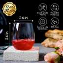 FOCUSLINE 32 Pack Plastic Wine Glasses Stemless, 12 Oz Crystal Clear Disposable Wine Cups, Reusable Plastic Wine Glasses for Parties Weddings, Shatterproof Recyclable and BPA-Free, 32 Count