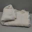 BOURINA Off White Throw Blanket 50 x90 Inches Throw Textured Solid Soft Sofa Throw Bed Runner Couch Cover Knitted Decorative Blanket Bed Runner